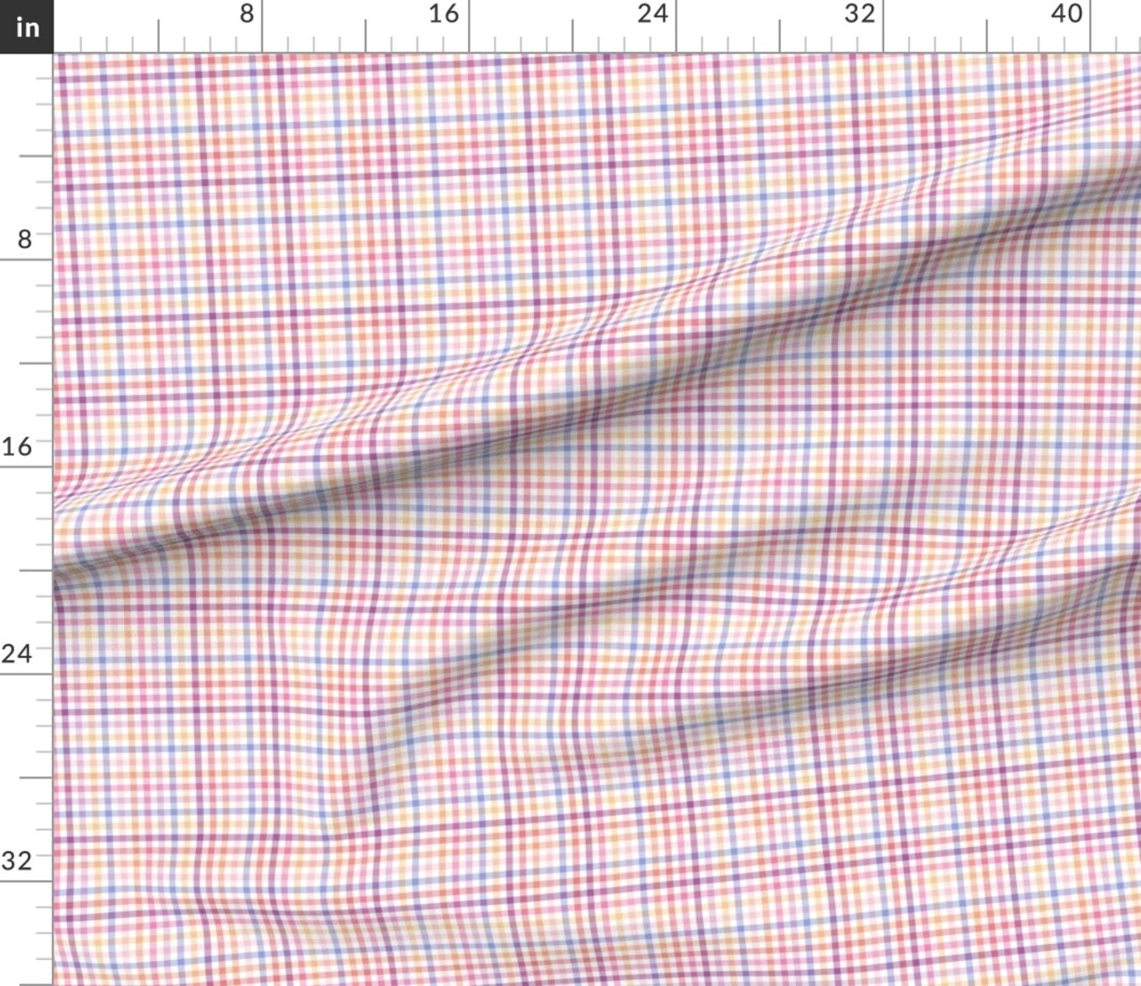 Spring Plaid Check Romantic Cottagecore Gingham Teen Tween Girly 90S Nineties Y2K Pastel Custom Printed Fabric by Spoonflower Various Fabrics by the Yard or Fat Quarter